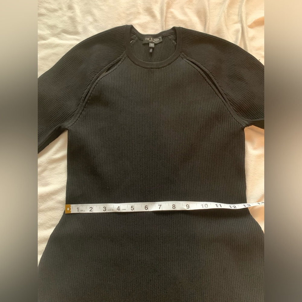Rag & Bone Black Ribbed Asher Mini Dress size Large NWOT - Picture 10 of 16